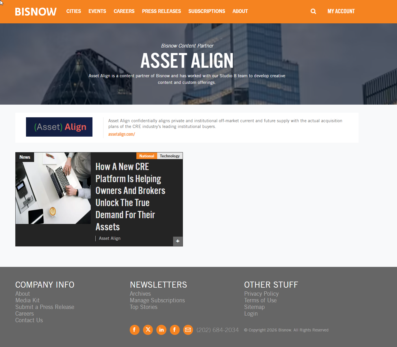 Bisnow AssetAlign feature introduction
